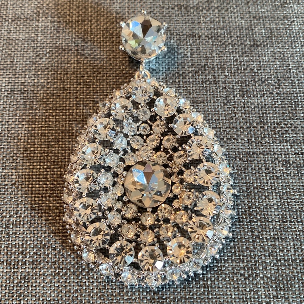 Large Teardrop Bling Pendant